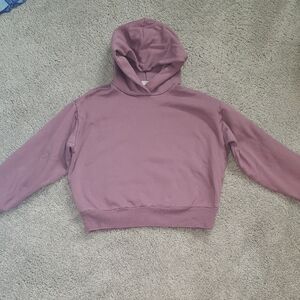 A New Day Women's Hooded All Day Fleece Sweatshirt, Mauve/Purple, Small